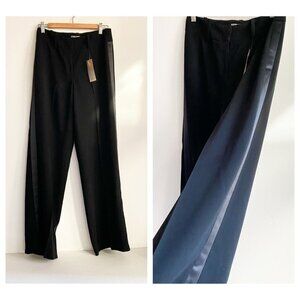 NWT Vintage Tristan Black Side Stripe Tuxedo Wide Leg High Rise Pants 4